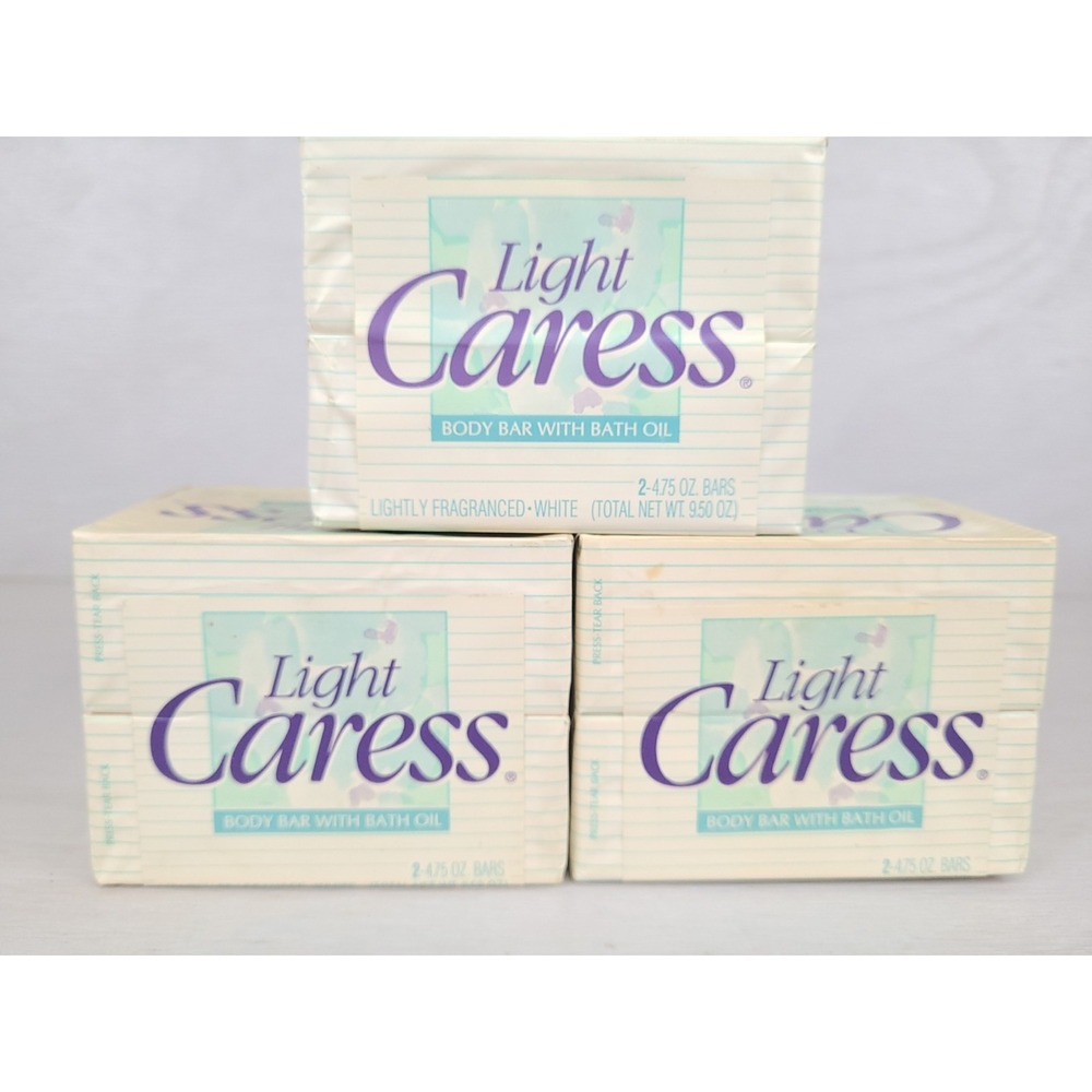 Caress 6 Bar Soap Softly Scent Moisturizing With Bath Oil White 6 x‎ 4.75 oz